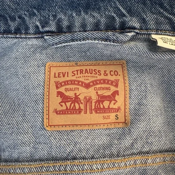 Levi's Jacket Women S Medium Wash Denim Trucker Western Y2K Boho Boyfriend - Picture 3 of 10